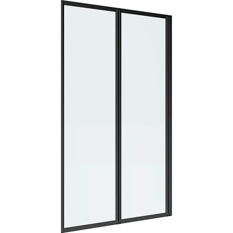 Parete per vasca da bagno pieghevole 80 x 140 cm in Metallo Nero opaco Stile atelier - DISTRICT (1/5)