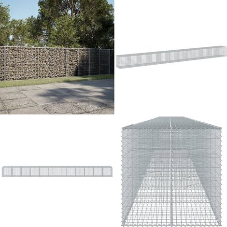 vidaXL Panier gabion avec couvercle 1200x100x100 cm fer galvanisé (1/5)