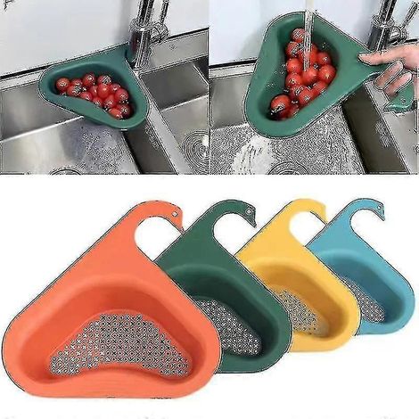 Égouttoir d'évier en forme de cygne, 4 pièces, universel, pour déchets de cuisine (1/5)