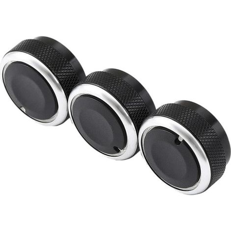Lot de 3 boutons climatisation A/C pour Ford Focus, commande noir, pièces intérieures (1/5)
