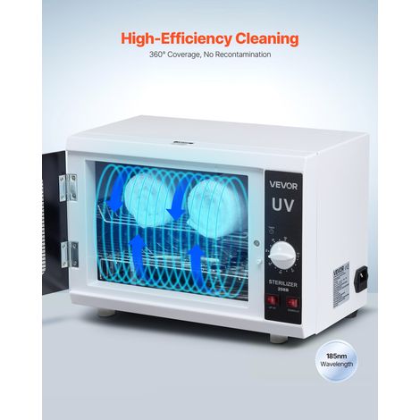 Stérilisateur UV 12 L, Armoire de Désinfection UV avec Minuterie, Commande par Bouton, Longueur d'Onde 185 nm, Porte en Verre Trempé, pour Laboratoires, Maison, Salons de Manucure et de Beauté (1/5)