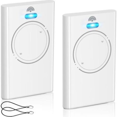 Lot de 2 télécommandes pour ouvre-porte de garage 433,92 MHz - Compatible avec XT2 433 SLH LR - 2 canaux - Blanc (1/4)