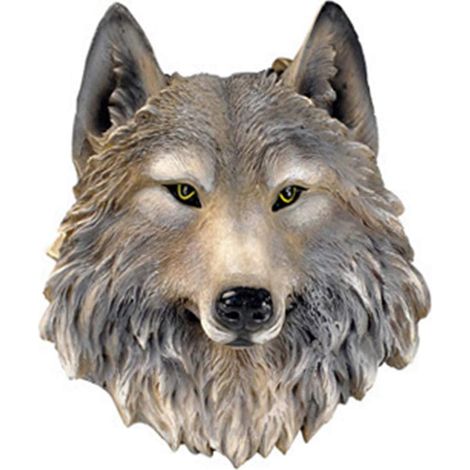 Décoration murale tête d'animal,Sculpture décorative,（Loup）