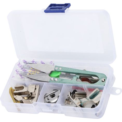 Kit d'accessoires pour machine à coudre industrielle destiné aux étudiants, comprenant une machine à coudre à plat, un pied-de-biche, une canette, un boîtier de canette, un coupe-fil et une combinaiso (1/5)