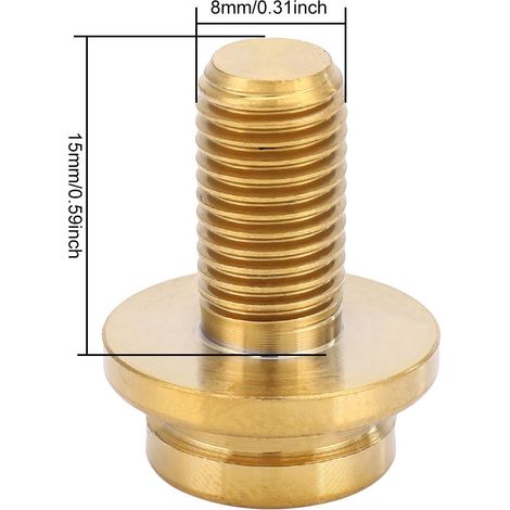 1 vis M8x15mm pour axe de pédalier de vélo tout terrain ou route, couleur or (1/5)