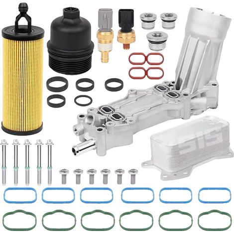 Enfriador de aceite, aluminio, 15,2 x 9,72 x 4,25 pulgadas, compatible con motores V6 de 3,6 L, números de pieza de equipo original 68105583AF, 68105583AE (1/5)