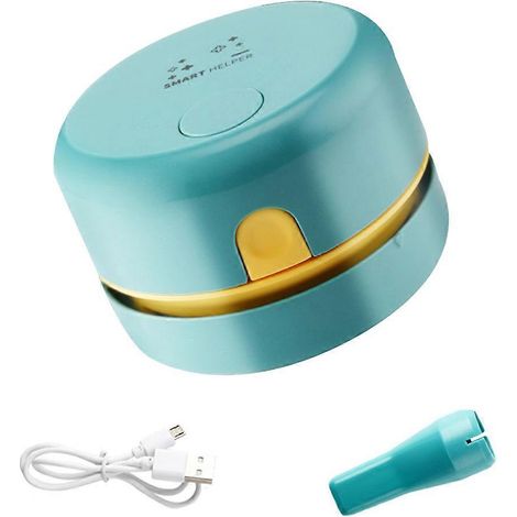 Aspirateur de bureau pour un nettoyage précis, batterie rechargeable via port USB-C, accessoire de bureau au design élégant, embout de nettoyage des coins, format compact (1/4)