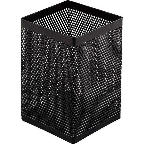 Porte-crayons en métal à mailles, carré noir, lot de 1 (1/5)