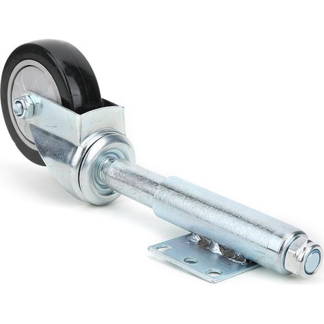 Roulettes à ressort noires de 10 cm (4 po) pour porte, en PVC, charge maximale de 120 kg, couleur noire (1/5)