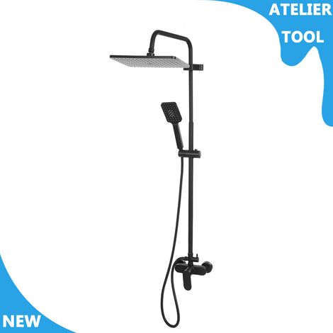 ATELIER Mounté au mur 1/2'' Ensemble de douche salle de bain en acier inoxydable Douche avec douche à main et tuyau (1/5)