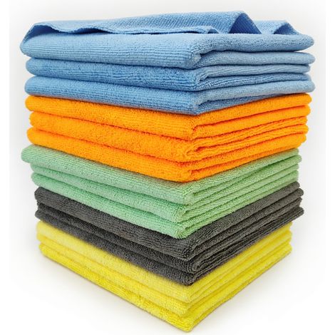 Toalla de microfibra 300 GSM 40x40 cm para lavado y pulido de coche - verde (1/5)