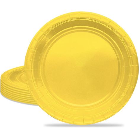 16x Gelbe Pappteller 23cm für Partys & Geburtstage