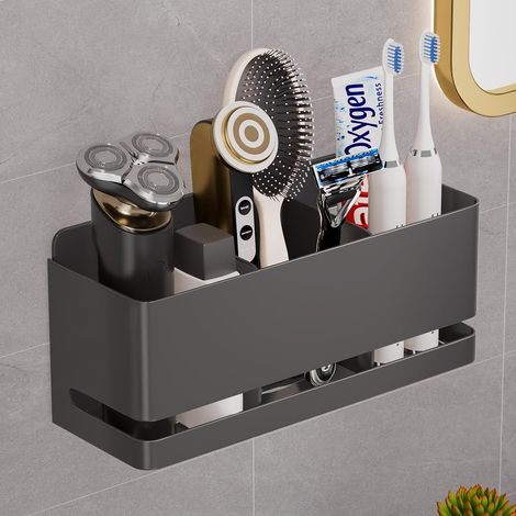Soporte de pared de aluminio para cepillo de dientes eléctrico - Gris (tres ranuras grises) (1/4)