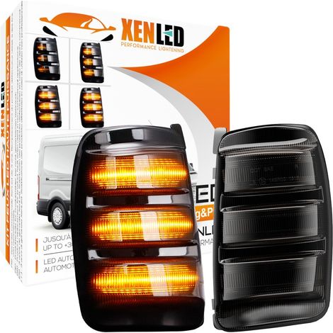 Clignotants LED Défilantes Rétroviseurs compatible avec FORD Transit Mk8 phase 1 de 2014 - 2019 - Plug&Play couleur noire