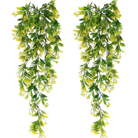 Lot de 2 lierres artificiels 78 cm – Plantes suspendues décoratives – Imperméables et résistants aux UV – Pour mariages et bureaux (1/5)