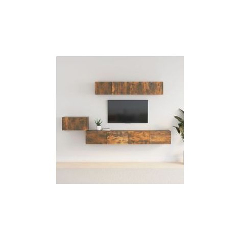 Ensemble de meubles TV 5 pcs Chêne fumé Bois d'ingénierie (1/5)