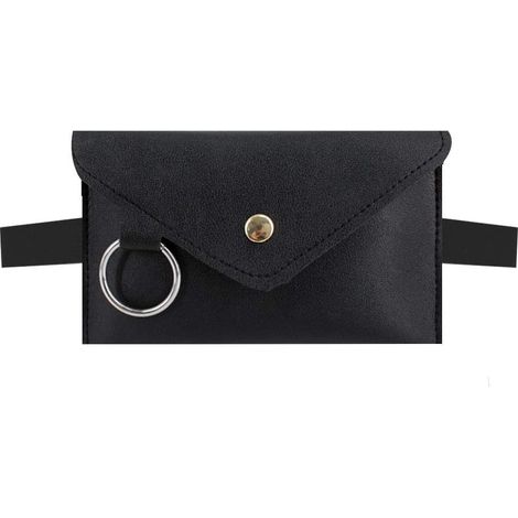 Mini sac ceinture enveloppe en cuir (noir) (1/3)