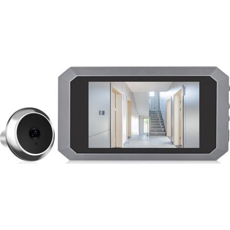 Viseur de porte numérique 3,97" LCD 2 MP avec vision nocturne IR 1080p et angle ultra-large de 120°, batterie 1400 mAh rechargeable USB-C (1/5)