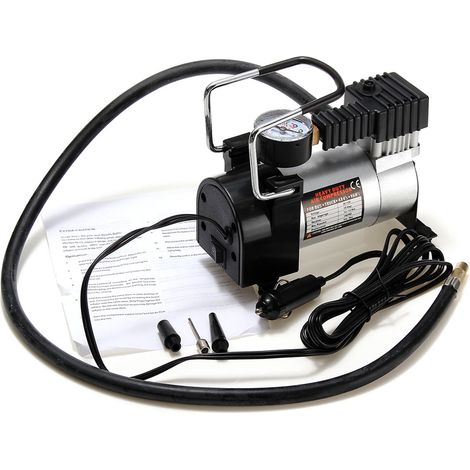 Minicompresor de aire portátil antipinzamiento, bomba infladora de neumáticos eléctrica de 16 x 8 x 11 cm, 12 V, 120 PSI, resistente, para bicicleta, coche y maletero.