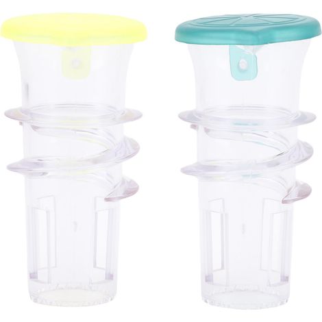 Presse Citron Manuel Mini PP Portable avec Couvercle - 2 Pièces - Vert et Jaune (1/5)