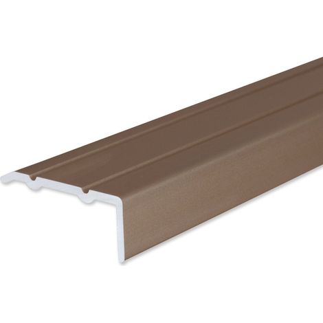 PROVISTON Winkelprofil Aluminium eloxiert Bronze Hell Breite 24.5 mm Höhe 10 mm Länge 1000 mm Selbstklebend Treppenkantenprofil Treppenwinkel Treppenkante Kombiwinkel 1 Stück (1/5)