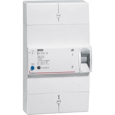 Legrand – Disjoncteur tétrapolaire 60A – Non différentiel – Protection contre surcharges et courts-circuits – Réglage de calibre 30A à 60A (1/5)
