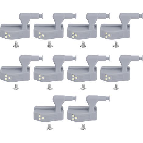 Lot de 10 Lampes LED à Capteur pour Meubles, Éclairage Automatique Hinge, Blanc Froid, ABS, Sans Fil, Idéal Placard Tiroir (1/5)