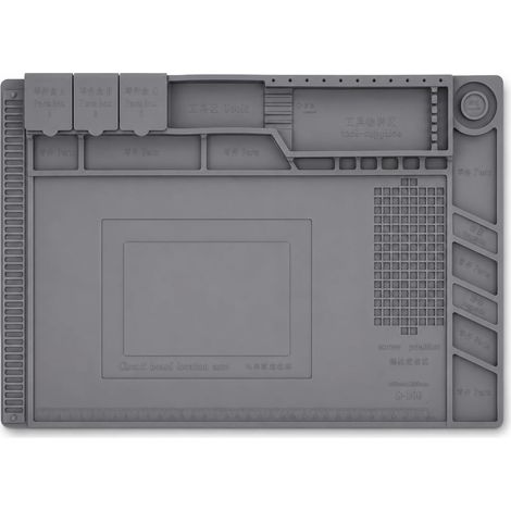 tapis antistatique 45 x 30 cm, tapis de soudure en silicone, résistant à 500 ℃, pour téléphone portable, pistolet à souder, électronique (1/5)