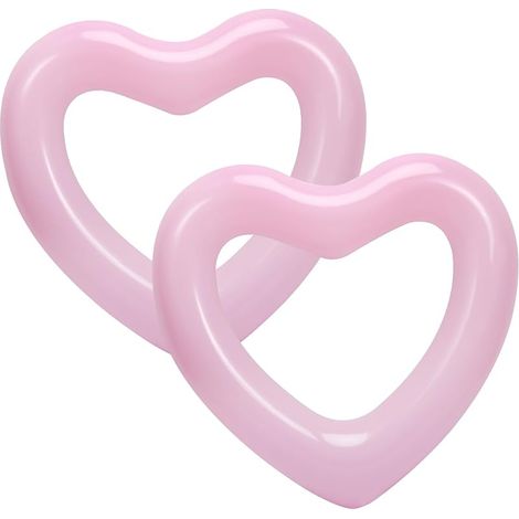 Bouée de Natation pour Adultes, Grand Flotteur Radeau, Anneau de Piscine Gonflable Lounge Bouée Piscine Plage,O-Rose-2 Pcs (1/4)