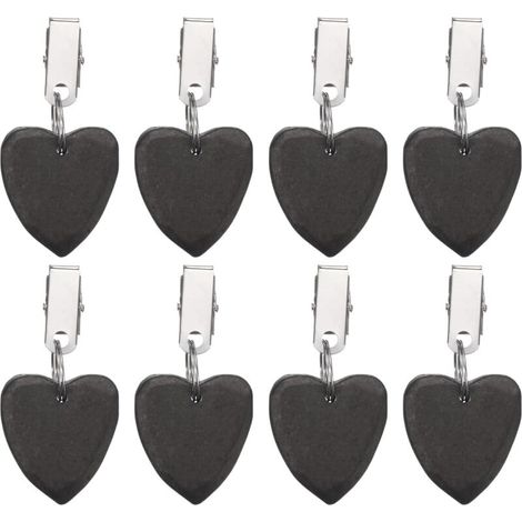 Bardusch-6 poids marbre cœur noir – 4×4 cm – clips métal – extérieur/fête/pique-nique/jardin – décoration table – (1/5)