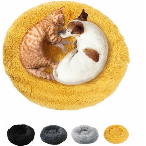 Round Cushion 50cm Pet Bed Cat Cushion Basket Dog Cat Bed Round Dog Cat Bed Basket Donut Soft Calming Comfy Dog Bed Cat Cushion (1/5)