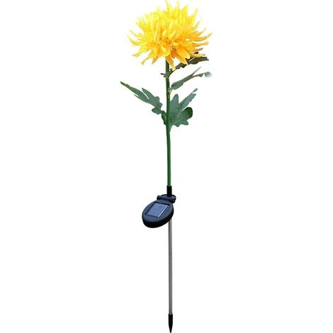 1 lampe solaire d'extérieur à piquer, forme de chrysanthème, étanche, pour jardin, terrasse, allée, balcon (1/5)