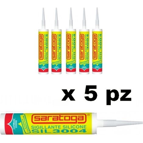 Silicone sigillante bianco antimuffa Saratoga - SIL3004 - 5 pezzi -
