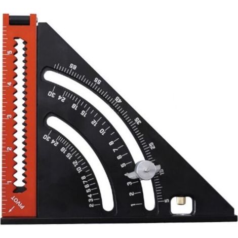 Pré Equerre Menuisier Metal Aluminium Règle de Triangle Pliante Équerre Combinée 310mm Multifonction Équerre Triangle Règle d'Angle Rapporteur