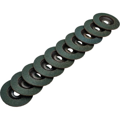 Draper Zirconium Oxide Flap Discs, 115 x 22.23mm, 80 Grit, Pack of 10