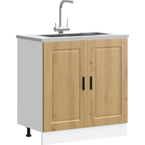 Spülenunterschrank Porto Artisan-Eiche 80x46x81,5 cm