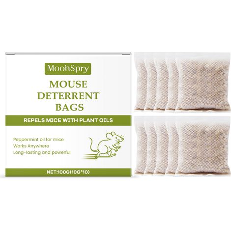 Pochette répulsif pour souris, huile de menthe poivrée, produit domestique anti-rat, huile essentielle végétale pour chasser les rongeurs à l'intérieur (1/5)