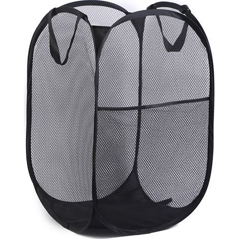 Faltbarer Wäschekorb - Wäschekorb mit Griff, 58 x 36 x 36 cm (Schwarz) (1/5)