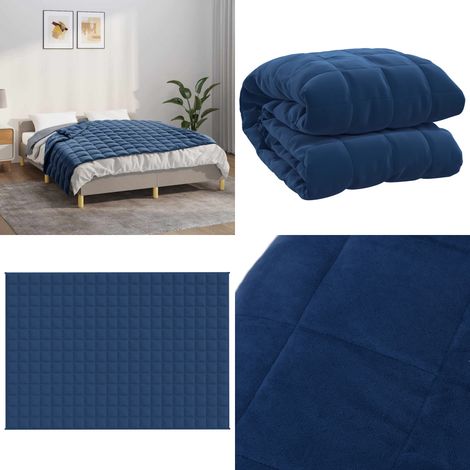 Gewichtsdecke Blau 138x200 cm 6 kg Stoff - Gewichtsdecke - Schlafhilfe - Decke Blau - Schwere Decke - Bettdecke - Home & Living (1/5)