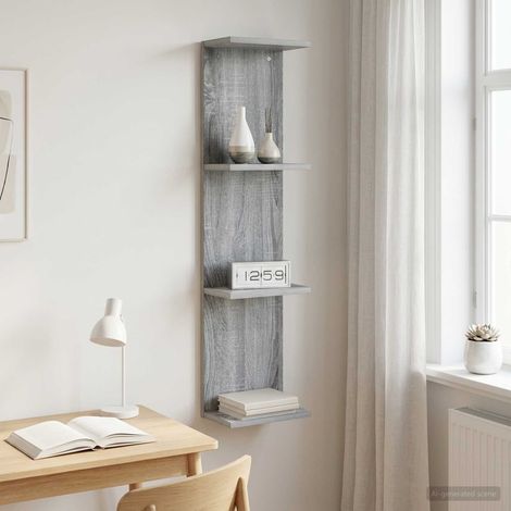 vidaXL Étagère Murale Sonoma gris 22 x 15 x 100 cm Bois d'ingénierie (1/5)