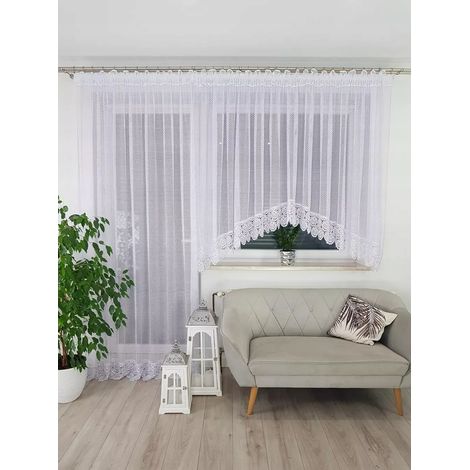 Set di tende per finestra del balcone, in pizzo guipure e rete (1/5)