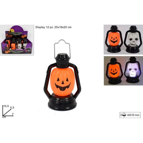 LANTERNA HALLOWEEN ZUCCA/TESCHIO 25X18X25CM