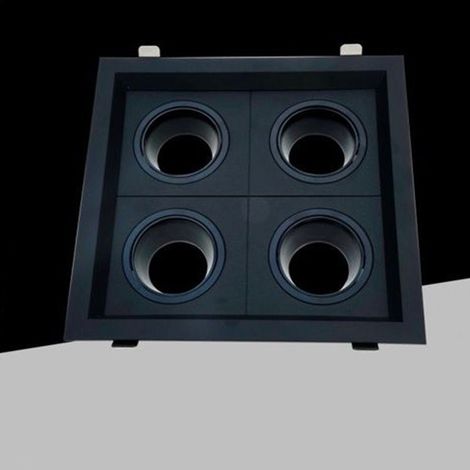 TrAdE Shop Traesio - Porta Faretto Quadruplo Orientabile Incasso Nero Per Lampadine Gu10/gu5.3 P33-n4 - (1/3)