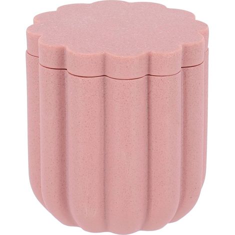 Scatola per cotone in poliresina a righe - rosa pallido - Tendance (1/5)
