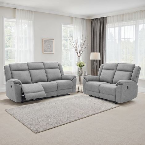 Skye 3+2 Linen Electric Recliner Sofa Set (Grey) (1/5)