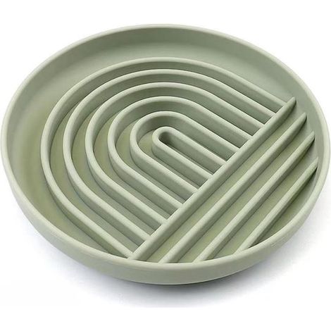 Gamelle anti-glouton pour chien avec tapis de léchage en silicone, gamelle anti-vomissement et mangeoire puzzle pour alimentation lente, chiens et chats, vert (1/5)