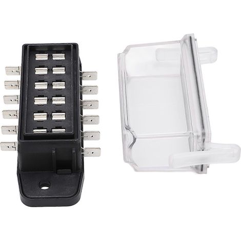 6-fach Sicherungsblock mit transparenter, wasserdichter Abdeckung, 6-fach Sicherungskasten für Schiffe und Wohnmobile, DC 12 V/24 V Gesamtlast 4