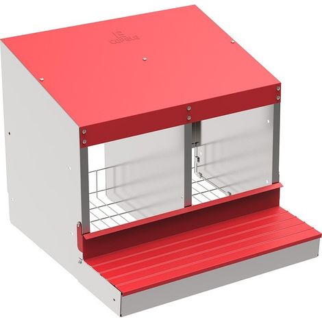 Nido para Aves de Corral Galvanizado 2 departamentos, Ponedero 8/9 gallinas, Nido para Gallinas 53x50x44 cm (1/3)