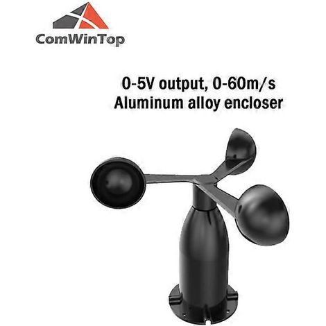 Capteur de vitesse du vent en alliage d'aluminium 0-60 m/s, sortie 4-20 mA, transmetteur/anémomètre de vitesse du vent à sortie d'impulsions RS485 0-5 V/0-10 V CWT-SWS-A-V5 (1/5)