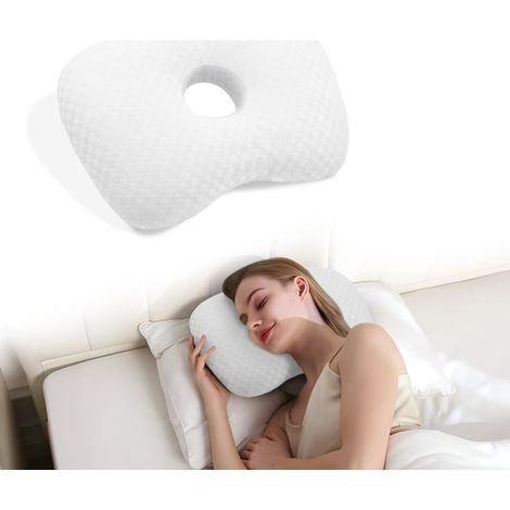 Coussinet pour piercing d'oreille pour CNH et maux d'oreille, inflammation, escarres (blanc à carreaux)-AquaForge (1/5)